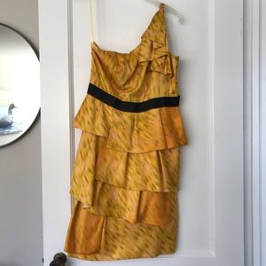 Silky one shoulder cocktail dress gently used 6